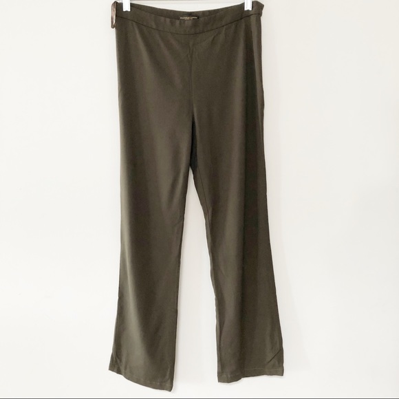 Donna Karan straight cut pants in dark khaki green designer - Picture 1 of 7